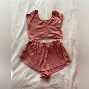 CROPPED PJ AND SHORT SET